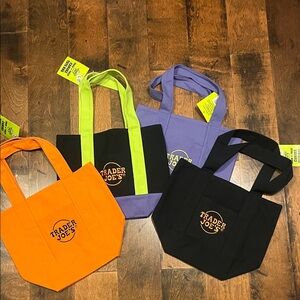 NWT Traders Joes Halloween Tote Bag Set - Orange, Purple, Black, Multi
